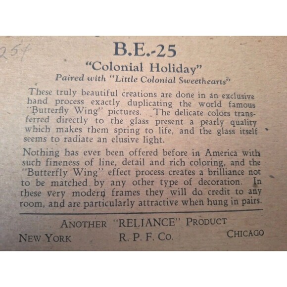 VTG Butterfly Effect Silhouette Colonial Sweethearts & Colonial Holiday Pictures - Picture 8 of 10